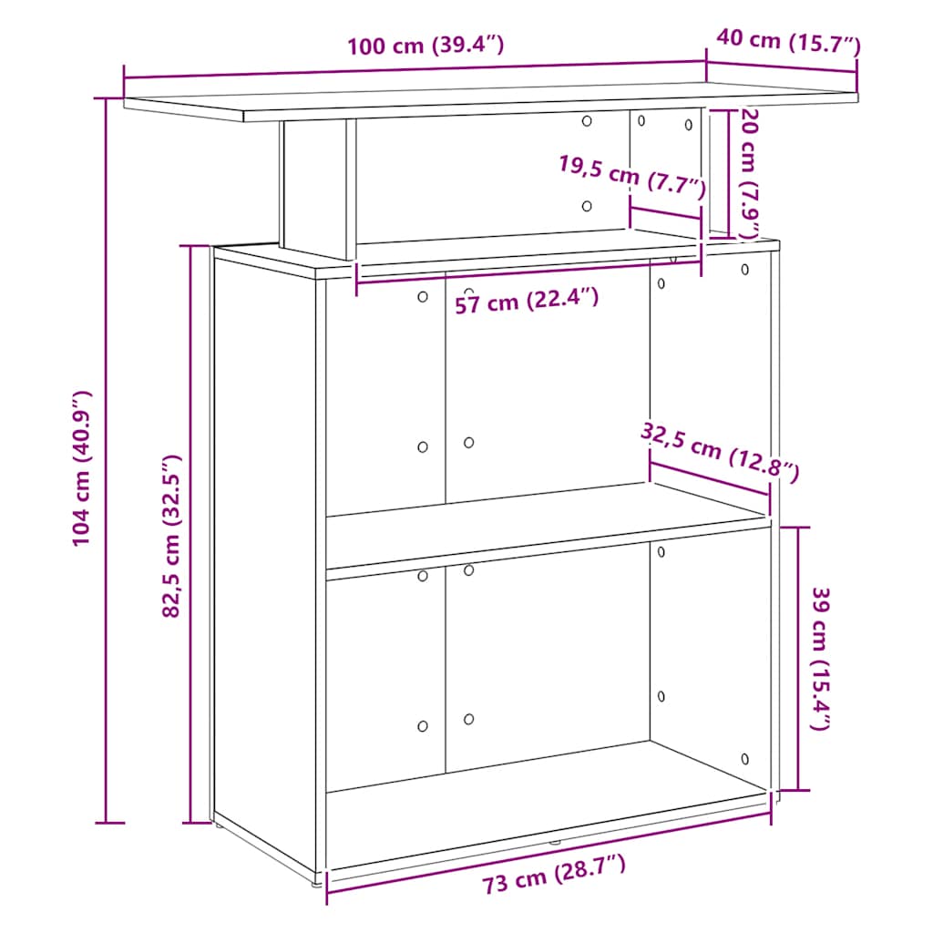 Empfangstheke Artisan-Eiche 100x40x104 cm Holzwerkstoff – Bild 9